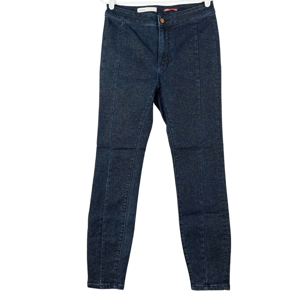Anthropologie Pilcro Women's Blue/Gold Glitter High Rise Denim Leggings Size 28
